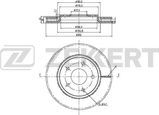 Тормозной диск Zekkert. Артикул BS-5505B