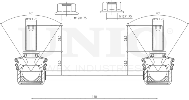 Тяга/стойка стабилизатора (Unio). Артикул SSP-50177