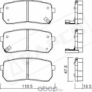 КОЛОДКИ ТОРМОЗНЫЕ ДИСКОВЫЕ ЗАДНИЕ, BP0628 (Bapco) Bapco. Артикул BP0628