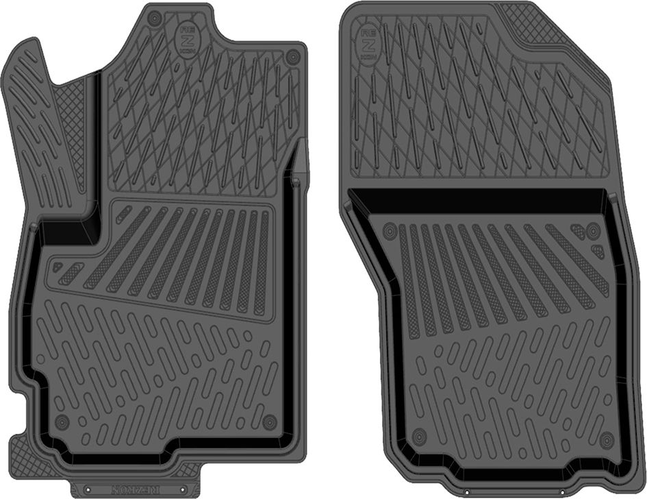 Коврики Rezkon резиновые передние для салона Mitsubishi Lancer 10 2007-2015. Артикул 1524010200
