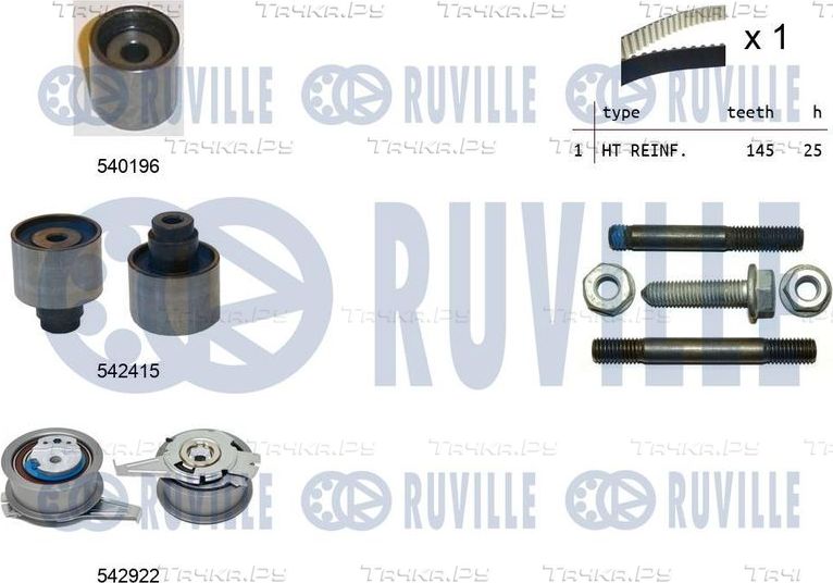 Ремень ГРМ с роликами (комплект) Ruville для Volkswagen Passat B8 2014-2026. Артикул 550500