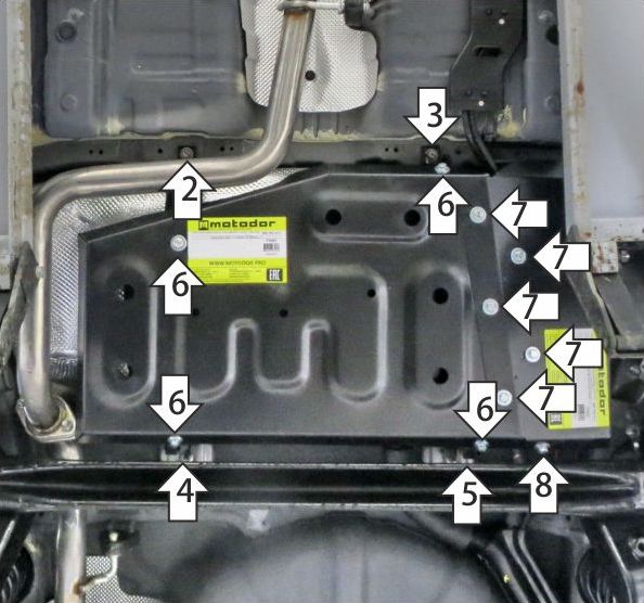 Защита Мотодор усиленная для топливного бака Москвич 3 2022-2026. Артикул 77602