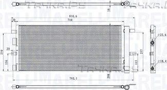 Радиатор кондиционера (конденсатор) Magneti Marelli. Артикул 350203103900