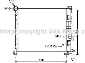 Радиатор охлаждения двигателя AVA для Opel Meriva B 2010-2017. Артикул OL2562