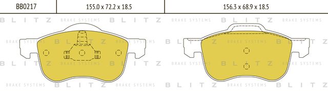 Колодки тормозные VOLVO S80 98- перед. (Blitz). Артикул BB0217