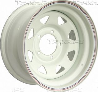 Колёсный диск OFF-ROAD Wheels стальной белый 5x139,7 8xR15 d110 ET0 для УАЗ Буханка 1990-2026. Артикул 1580-53910WH-0