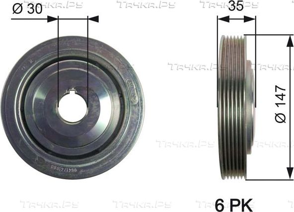 Шкив коленвала Gates DriveAlign™ для Citroen C5 I 2001-2008. Артикул TVD1101