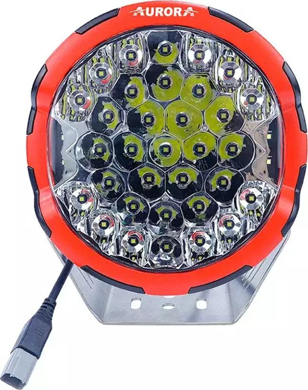 Светодиодная фара комбинированного света Aurora 229 мм 205W (комплект 2 шт) Красная. Артикул ALO-GR7-R