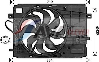Вентилятор радиатора двигателя AVA (полимерный материал) для Citroen C5 Aircross I 2018-2026. Артикул PE7561