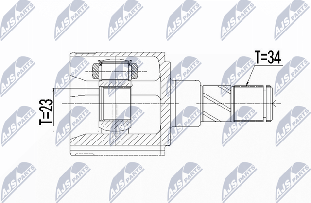 Шрус внутренний (граната) NTY передний левый для MINI Paceman R61 2012-2016. Артикул NPW-BM-124