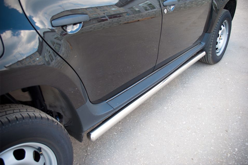 Защита порогов RusStal труба d63 (вариант 3) для Renault Duster I 2010-2020. Артикул RD2T-0004383
