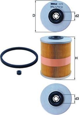 Топливный фильтр Mahle для Saab 9-3 I 1998-2002. Артикул KX 78D