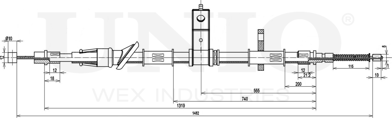 Трос ручного тормоза (Unio). Артикул CAB-60066