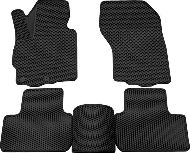 Коврики Rezkon 3D EVA ромб резиновые для салона Mitsubishi ASX 2010-2026 Черный кант. Артикул 9224005101