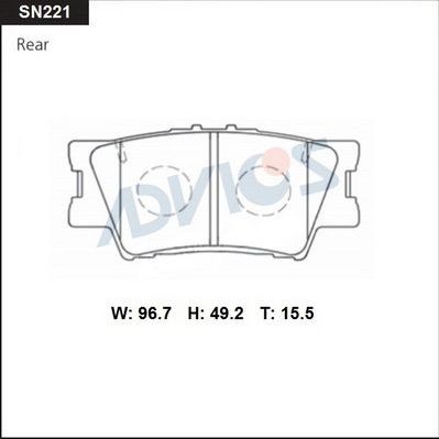 Тормозные колодки Advics. Артикул SN221