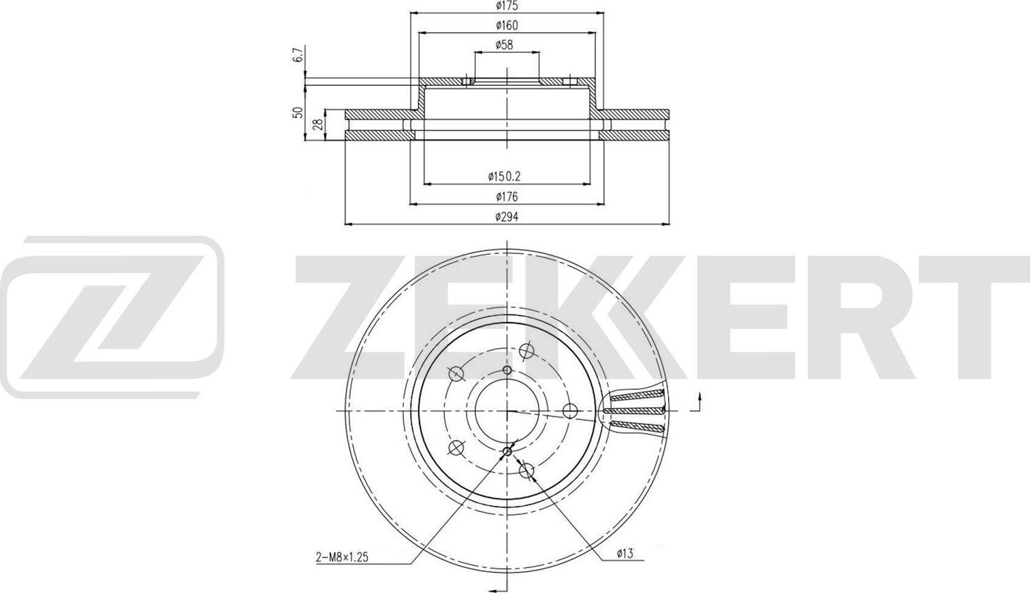 Тормозной диск Zekkert. Артикул BS-6848