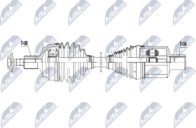 Полуось (привод в сборе, приводной вал) NTY передняя левая для Mercedes-Benz C-Класс III (W204, C204) 2007-2015. Артикул NPW-ME-060