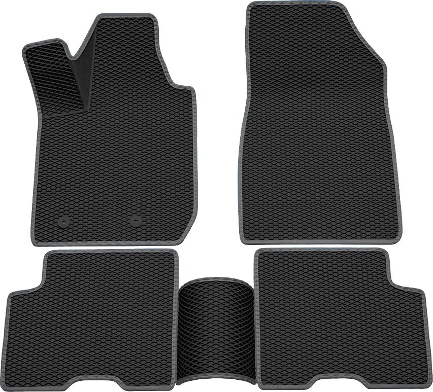 Коврики Rezkon 3D EVA ромб резиновые для салона Renault Arkana I 2019-2026 Серый кант. Артикул 9229040102