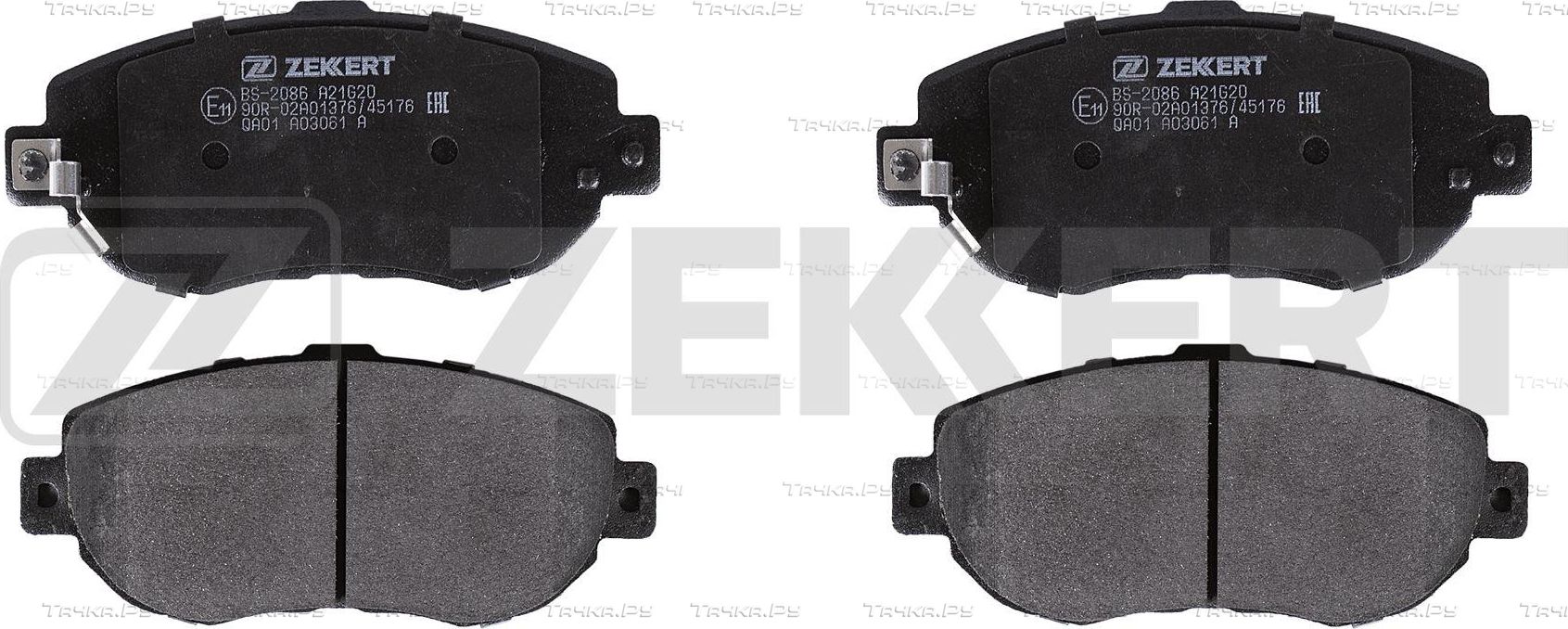 Тормозные колодки Zekkert передние для Toyota Cresta V (X100) 1996-2001. Артикул BS-2086