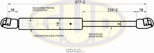 Амортизатор (упор) капота G.U.D. для MINI Hatch I ((R50, R53) 2001-2006. Артикул GGS010173