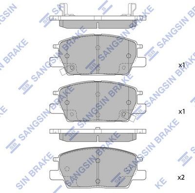 Тормозные колодки Sangsin Hi-Q передние для Renault Koleos I 2008-2016. Артикул SP1981