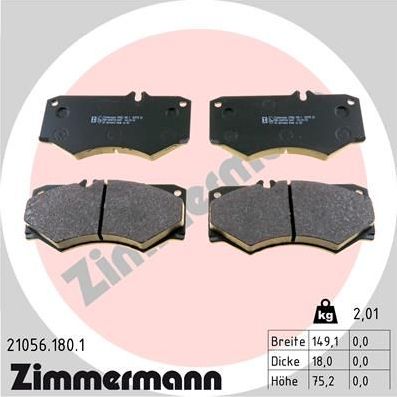 Тормозные колодки Zimmermann передние для Citroen C25 1987-1994. Артикул 21056.180.1