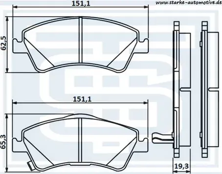 Колодки тормозные передние (Starke). Артикул 179880
