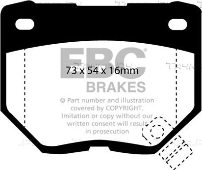 Тормозные колодки EBC Brakes задние для Subaru Impreza I 1994-2000. Артикул DP4826R