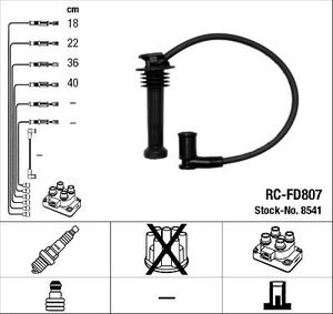 Высоковольтные провода (провода зажигания) (комплект) NGK для Ford Fiesta V 2001-2008. Артикул 8541