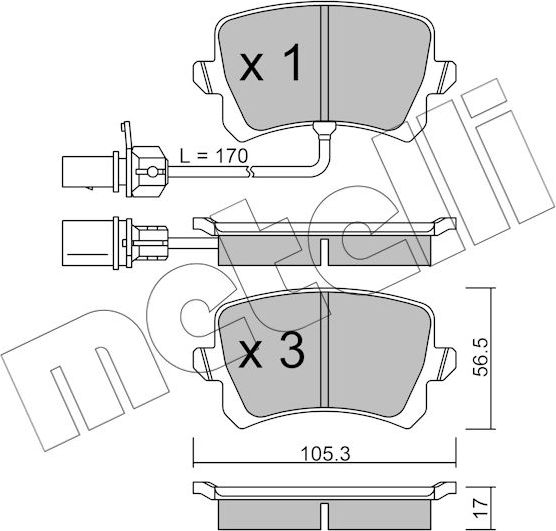 Тормозные колодки Metelli. Артикул 22-0806-1