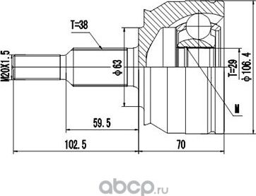 Комплект ШРУСа (Dynamatrix-Korea) Dynamatrix-Korea. Артикул DCV861011