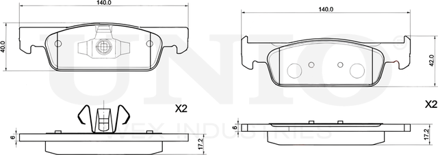 Колодки тормозные дисковые, комплект (Unio). Артикул BRP-20295