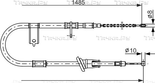 Трос ручника (тросик ручного тормоза) Bosch. Артикул 1 987 477 614