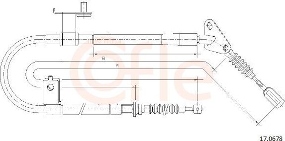 Трос ручника (тросик ручного тормоза) Cofle. Артикул 17.0678