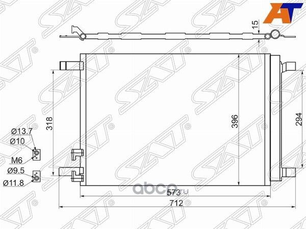 РАДИАТОР КОНДИЦИОНЕРА AUDI A3 12-SKODA OCTAVIA 13 (SAT). Артикул STVW123940