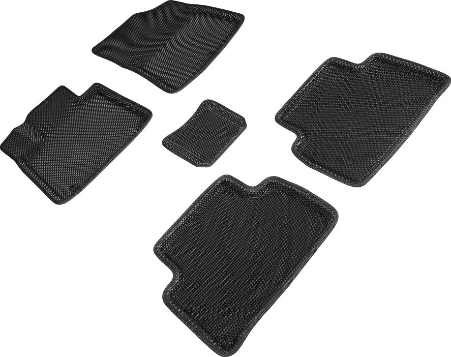 Коврики Seintex 3D EVA Соты для салона Kia Sorento IV 2020-2026 ЧЕРНЫЕ. Артикул 95408