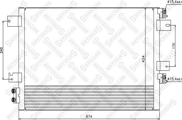 Радиатор кондиционера (конденсатор) Stellox. Артикул 10-45727-SX