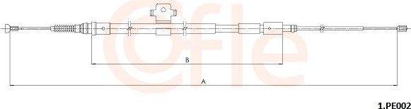 Трос ручника (тросик ручного тормоза) Cofle. Артикул 92.1.PE002