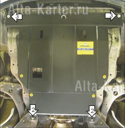 Защита Мотодор для картера, КПП Kia Magentis II 2005-2008. Артикул 01007