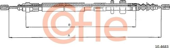 Трос ручника (тросик ручного тормоза) Cofle. Артикул 92.10.4683