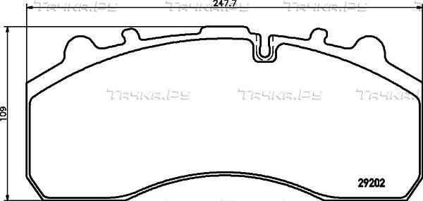 Тормозные колодки Don передние/задние для DAF XF 105 2005-2026. Артикул CVP020K