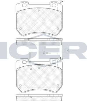 Тормозные колодки Icer для Alfa Romeo 159 2005-2012. Артикул 181932
