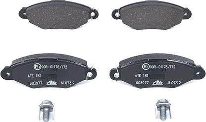 Тормозные колодки ATE для Renault Kangoo I 1997-2010. Артикул 13.0460-3977.2