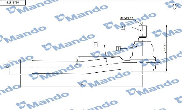 Наконечник рулевой тяги Mando. Артикул DSA020621