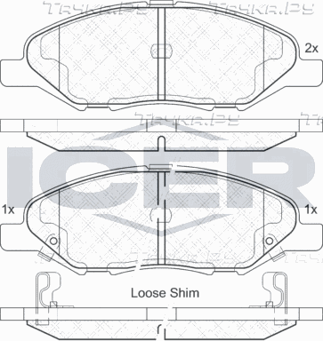 Тормозные колодки Icer передние для Nissan Micra K12 2003-2010. Артикул 182074