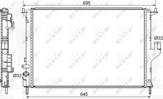 Радиатор охлаждения двигателя NRF Economy Class для Renault Logan I 2008-2015. Артикул 53118A