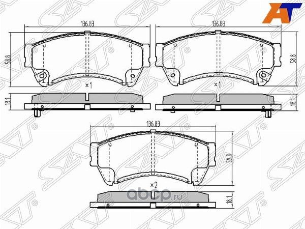 Колодки тормозные FR MAZDA 6 GH 07-12 (SAT). Артикул STGSYD3328ZA