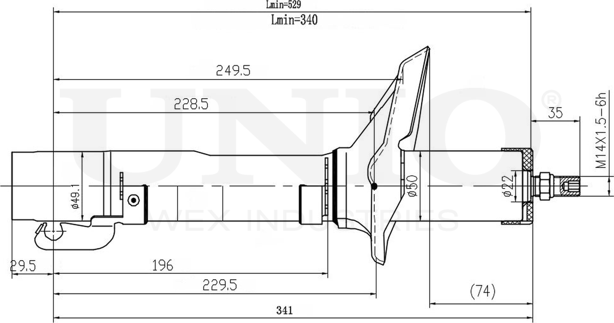 Амортизатор подвески (Unio). Артикул SAB-10613