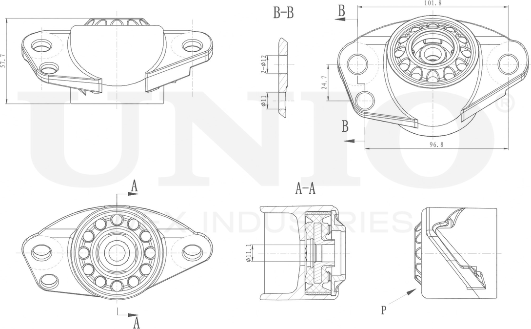 Опора амортизационной стойки (Unio). Артикул RMP-13005