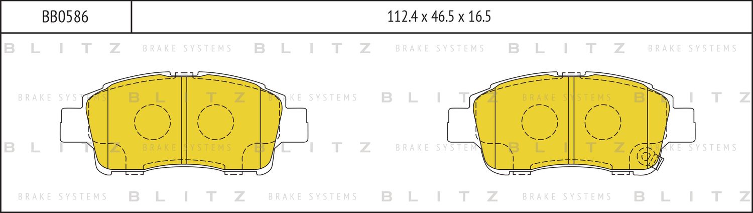 Колодки тормозные дисковые | перед прав/лев | (Blitz) Blitz. Артикул BB0586